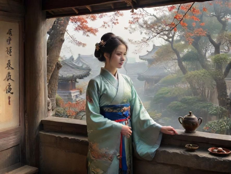 在都市一隅的私密茶室里,一位女士正享受着片刻的宁静,暖色灯光映照出她放松的神情,窗外是朦胧的城市夜景,一切都显得那么惬意与和谐。