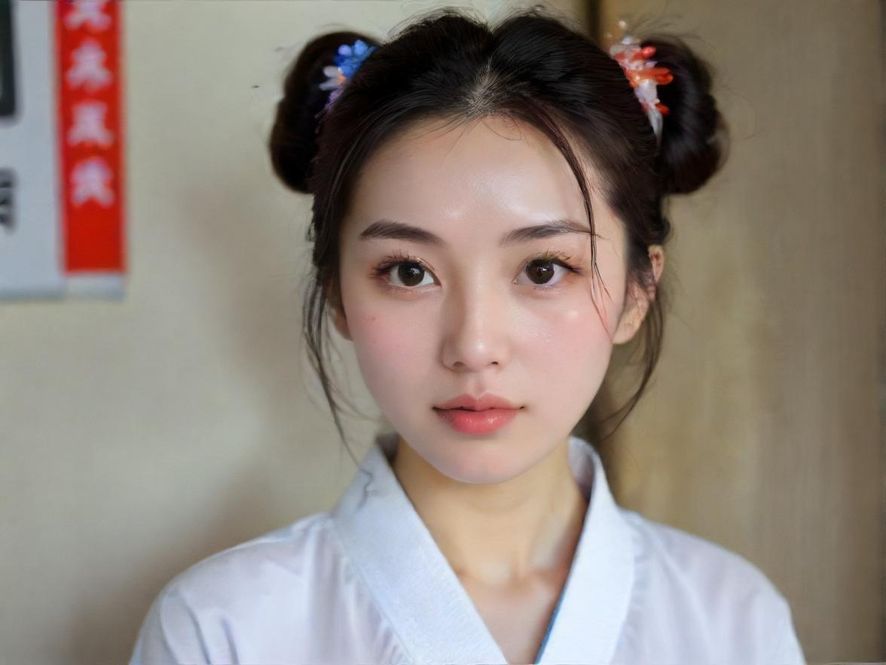 一位女士在广州水伊方享受宁静的水疗，面部放松，环境现代优雅