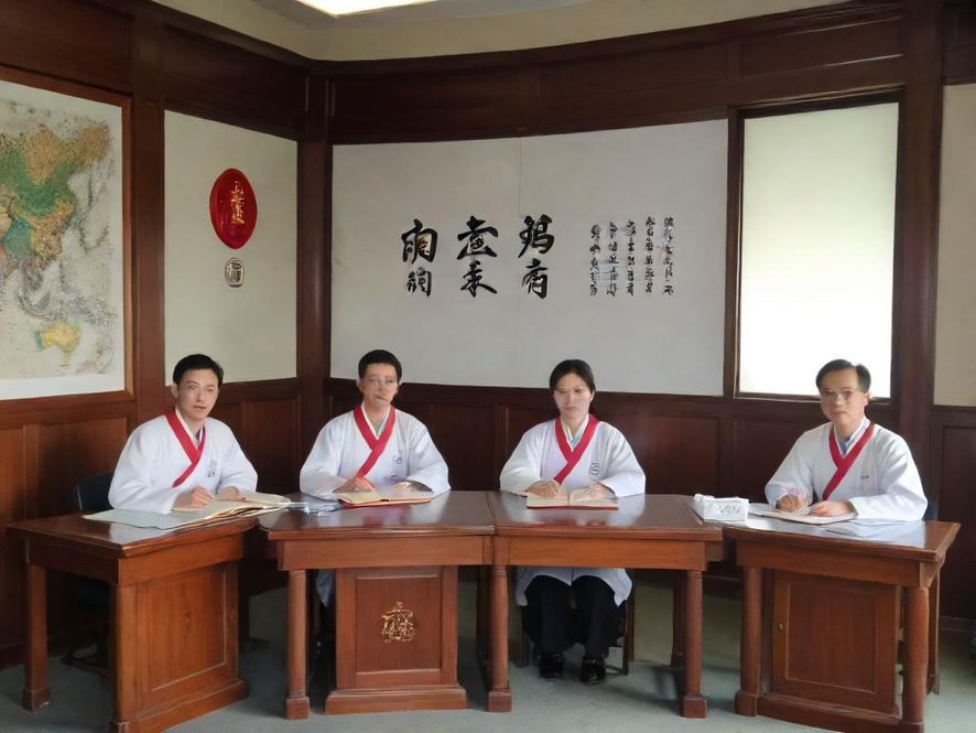 一个充满东方美学元素的雅致会所内部,有精致的茶具和舒适的座椅