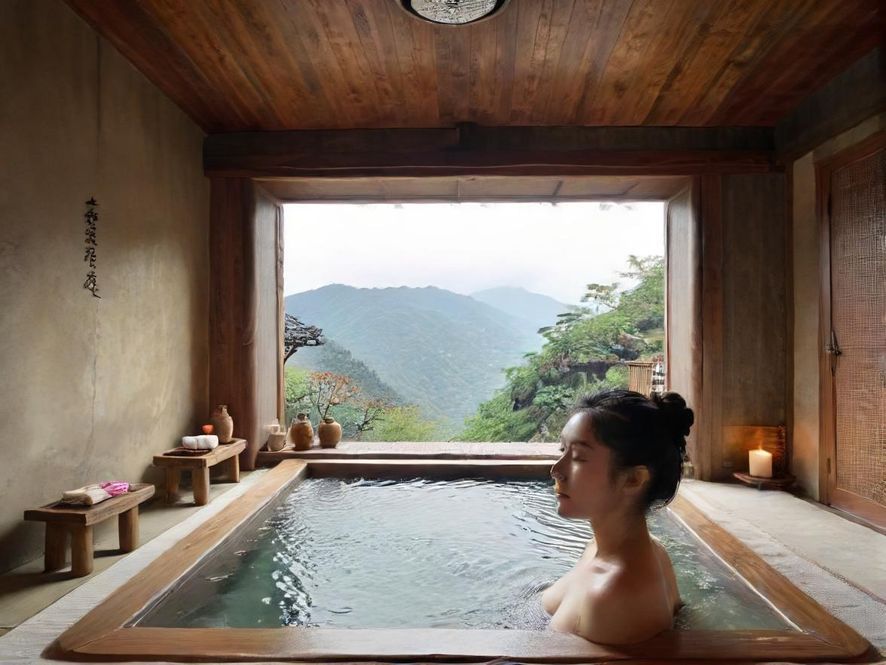 佛山SPA会所内，专业按摩师正在为顾客提供温柔细致的头部按摩服务