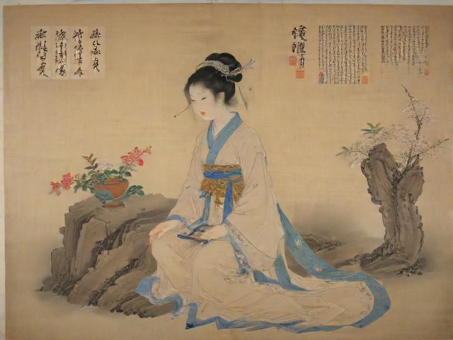 一位女士在番禺某高档休闲场所中享受放松,面部特写展现出宁静与满足的表情,周围环境温馨治愈。